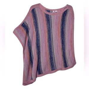 Anthropologie Moth | Multicolored Zola Striped Lightweight Knit Poncho, M/L